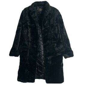 Express faux fur black coat size medium